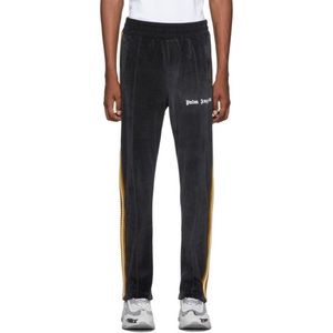 EUC Men’s Medium Palm Angles Chenille Straps Velvet Sweatpants In Black/Yellow